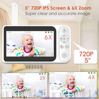 VIZOLINK 5"-os HD Bébiőr Kamerával, Éjjellátó, Távirányítható, 300m Hatótáv, 32GB TF Kártya 2