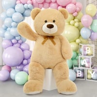 MorisMos Óriás Plüssmackó 130 cm - XXL Puha Barackszínű Teddy Maci, Ölelésre Tökéletes Ajándék Gyerekeknek, Lányoknak, Pároknak 6