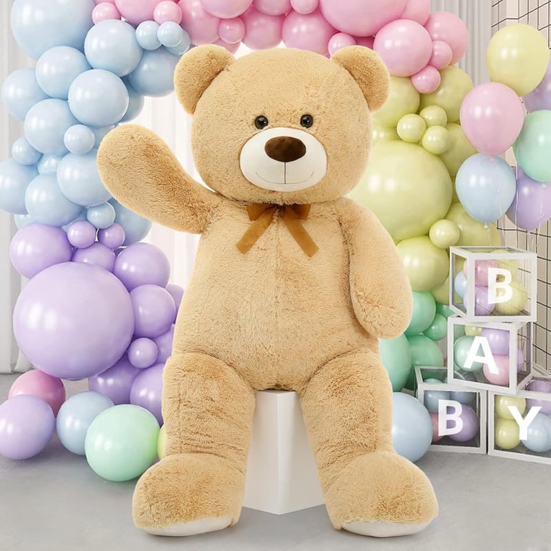 MorisMos Óriás Plüssmackó 130 cm - XXL Puha Barackszínű Teddy Maci, Ölelésre Tökéletes Ajándék Gyerekeknek, Lányoknak, Pároknak