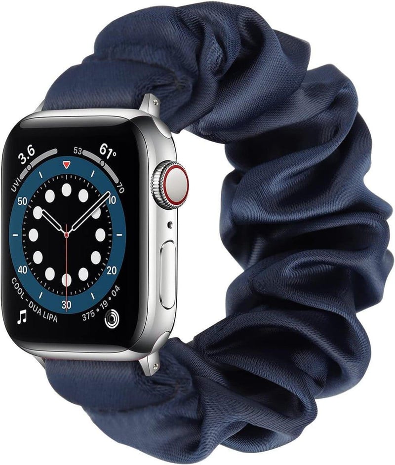 Apple Watch szíj - Kék, mintás, elasztikus szövet, S méret (1-3 sorozat)