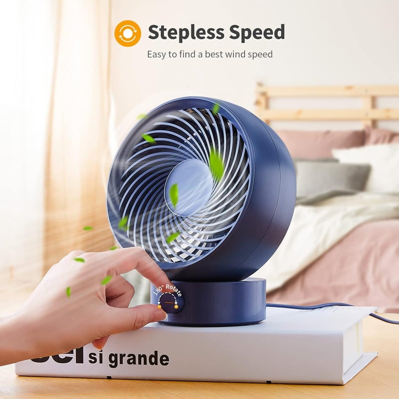 SmartDevil Asztali USB Ventilátor - Hordozható Mini Ventilátor Fokozatmentes Sebességszabályzóval, 20° Állítható, Csendes Működés, Irodába, 
