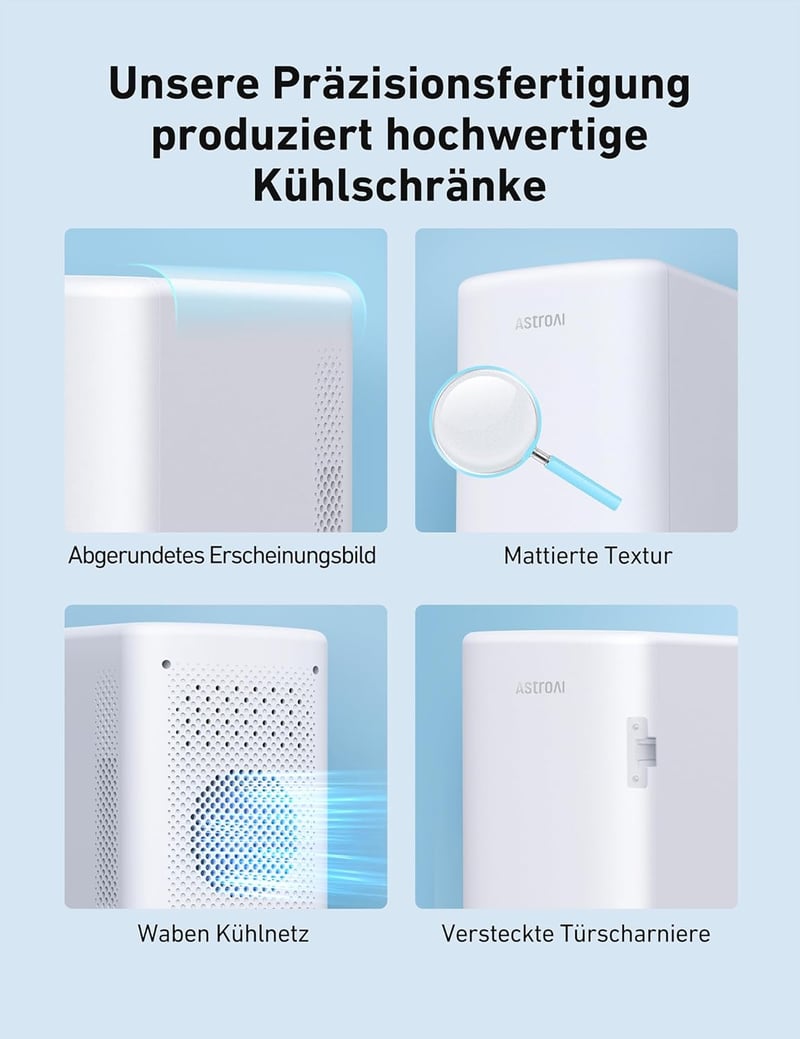 AstroAI 6 literes mini hűtő-fűtő kombó, autóba és irodába, fehér