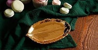 Arany Színű Ékszertartó Tál Nőknek | Elegáns Leveles Gyűrűtartó Kis Csecsebecsékhez | Ajándék Újracsomagolt termék 3