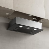 CIARRA CBCB5913A Beépíthető Páraelszívó Modul 52cm - 300m³/h, 3 Sebességfokozat, LED Világítás, Fekete, CBCF005 Szénszűrővel Kompatibilis 2