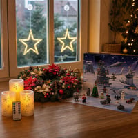 Čarolija adventa: set za vijenac + LED zvijezde + 3 LED svijeće + 24 iznenađenja 1