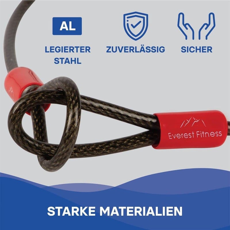 Everest Fitness 76 cm-es acélkábeles kerékpárzár - Újracsomagolt