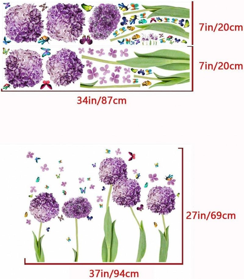 Lila Hortenzia Falmatrica - Vízálló, Áthelyezhető Virágdekoráció
