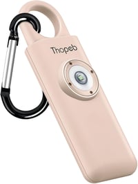Thopeb Személyi Riasztó Kulcstartó - 130 dB Hangos Sziréna, Stroboszkóp Fény, Vészjelző Időseknek, Nőknek, Diákoknak - Vízálló, Akkumulátoro 1