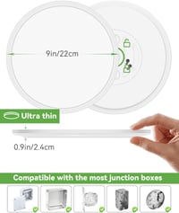 zemty 24W LED Mennyezeti Lámpa, 22cm Kerek, 2100 Lumen, 3 Színhőmérséklet (3000K/4500K/6000K), Ultravékony Modern Világítás Fürdőszobába, Ko 3