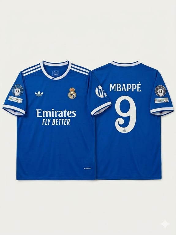 Futbalový dres Adidas Real Madrid Mbappé s číslom 9, veľkosť M