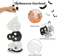 Halloween Parti Dekoráció Szett: Léggömbök, Zászlók, Sütőtökök és Rémisztő Figurák 3