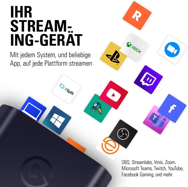Elgato HD60 X Videó Rögzítő - 1080p60 HDR10/4K30 Streaming Alacsony Késleltetéssel PS5, Xbox Series, PC és Mac Eszközökhöz, OBS Kompatibilis