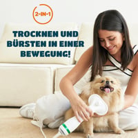 KUUBIA 2 az 1-ben Kutyaszárító és Öntisztító Kefe - 300W Kisállat Hajszárító Kis és Közepes Kutyáknak, Macskáknak, Állítható Hőmérséklettel 2