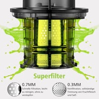 Aobosi 200W Gyümölcs és Zöldség Gyümölcsprés Visszaforgató Funkcióval, Két Szűrőmérettel, Intelligens Chippel, Citrusfacsaró, Sárga 5