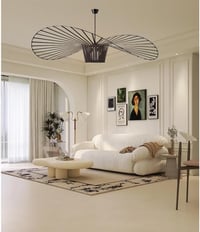 HRGKLMN Vertigo Függőlámpa - Állítható Magasságú Retro Szalmakalap Csillár, E27, 18W, 800 Lumen, Fekete, 100 cm, Nappali és Hálószoba Világí 6