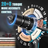 18V kompatibilis 3 az 1-ben akkus ütvefúró-csavarozó, 13mm-es kefe nélküli motorral 3