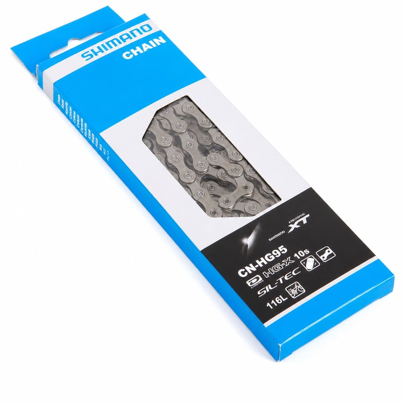 Lanț bicicletă Shimano Deore XT CN-HG95, 10 viteze, 116 zale - Silky Black — Fără nit de legătură (stare: vezi a 2-a imagine)