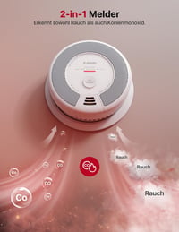 X-Sense WiFi-s Füst és Szénmonoxid Érzékelő, Cserélhető Elemmel, 2-in-1 Intelligens Kombinált Detektor, X-Sense Home Biztonsági Applikációva 2