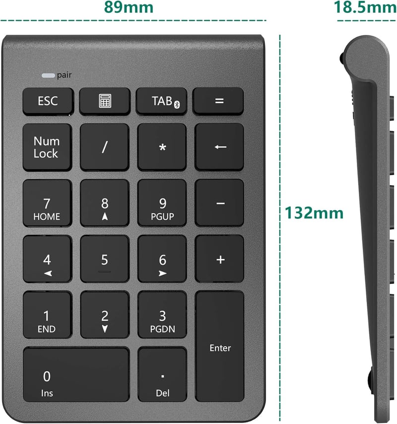 Rytaki Bluetooth Numerikus Billentyűzet Laptophoz - Vezeték Nélküli 22 Gombos