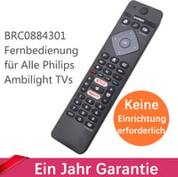 FOXRMT Univerzális Távirányító Philips Ambilight 4K Smart TV-hez - Előre Programozott Csere Távirányító Netflix Gombbal, 10m Hatótávolság 4