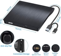 BEVA USB 3.0 és Type-C külső CD/DVD író-olvasó, hordozható - bontott 2