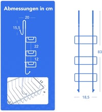 Bamodi Akasztható Zuhanytartó - Fúrás Nélküli Zuhanypolc Samponok Tárolására, Rozsdamentes Acél, 3 Részes, 70 cm Magas 4