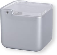 KOOK TIME Kerámia Sótartó Átlátszó Fedéllel - Konyhai Tárolóedény Sónak, Cukornak, Lisztnek - Ezüstszürke Konyhai Kiegészítő 11,2 cm 1
