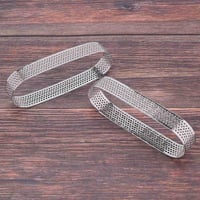 Rozsdamentes acél Mini Mousse sütőforma szett - 5 db-os perforált desszertgyűrű 4