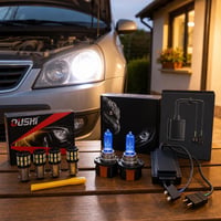 Éjszakai autófény LED-csomag: 4 db BA9S LED + fehér LED izzó + H7 LED adapter 1
