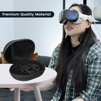 FDOUIGE Kemény Hordtáska Apple Vision Pro VR Szemüveghez - Vízálló, Ütésálló Védőtok Kiegészítőknek, Kézi Fogantyúval, Fekete 8