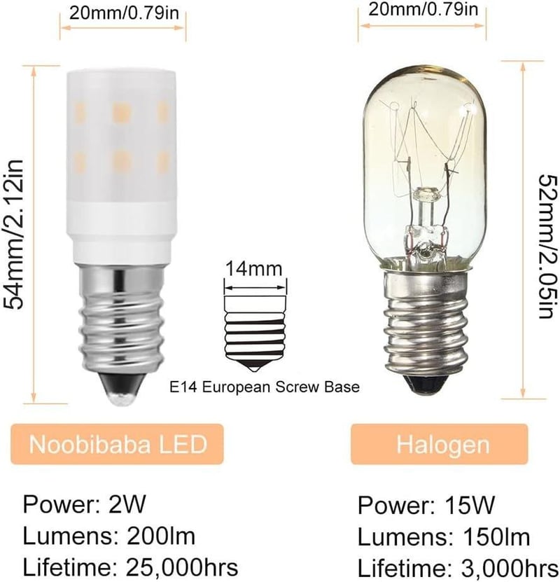 Noobibaba 2db Meleg Fehér Varrógép és Sólámpa Csereizzó 15W