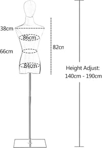 Jueraori Női Szabászati Próbababa - Állítható Magasságú (140-190 cm) Kiállítási Ruha Torzó Varráshoz, Ruhakészítéshez 2
