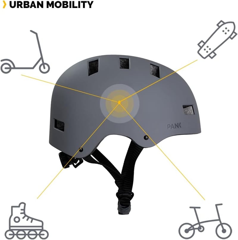 PANK Prémium Városi Kerékpársisak LED Világítással - Unisex BMX, E-Roller, Gördeszka, Görkorcsolya Védősisak