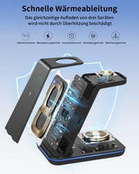 Samsung 3 az 1-ben vezeték nélküli töltőállomás Galaxy telefonokhoz, órákhoz és fülhallgatókhoz 7