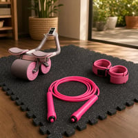 Crossfit ugróvarázs: állítható ugrókötél + hasizomroller + 12 db puzzle szőnyeg 1
