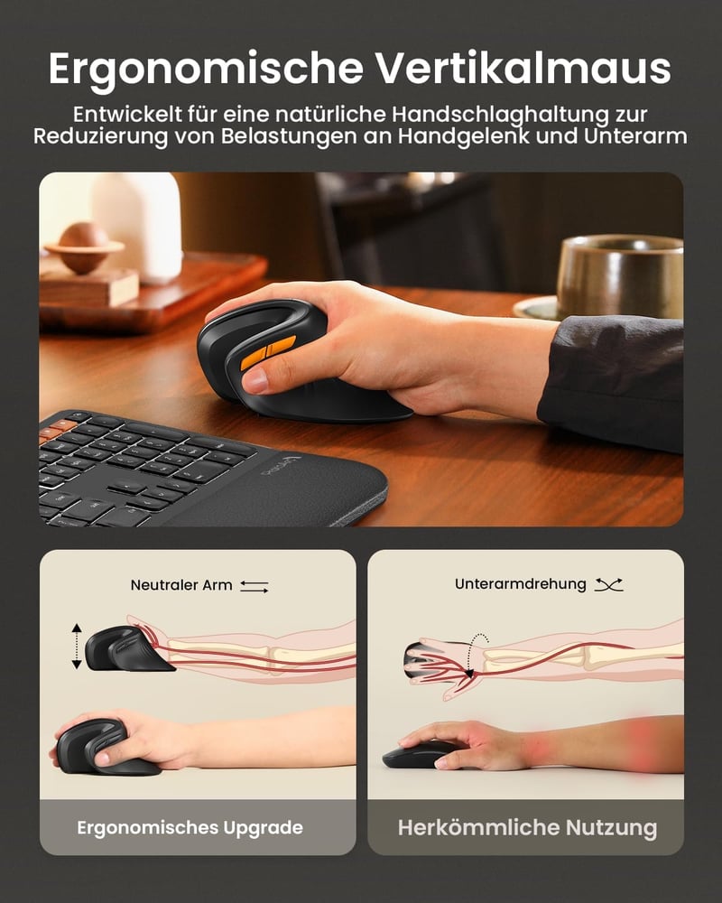 ProtoArc EM11 NL Ergonomikus Függőleges Egér - Mini Vezeték Nélküli Újratölthető 3 Eszközös Csatlakozással Számítógéphez, iPadhez, Machez

A - black