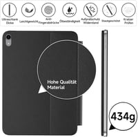 HOU Slim Bluetooth Billentyűzetes Tok iPad 11. Generációhoz (2025 A16) és 10. Generációhoz (2022) - Műbőr Dizájn, Ergonomikus, QWERTZ, Feket 9