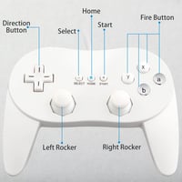 Nintendo Wii Vezetékes Klasszikus Kontroller Pro - Fehér OSTENT Gamepad 4