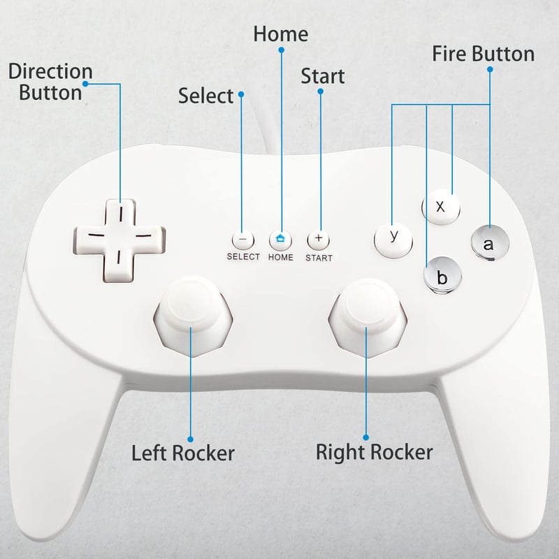 Nintendo Wii Vezetékes Klasszikus Kontroller Pro - Fehér OSTENT Gamepad