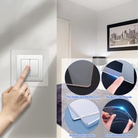 BlueXP Átlátszó Villanykapcsoló Védőfólia Csomag - 12 db Akril Falvédő Matrica Kapcsolókhoz és Konnektorokhoz - Öntapadós Védőkeret 3