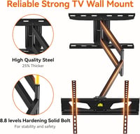 FORGING MOUNT TV Fali Tartó 32-65" Képernyőkhöz, 90° Elforgatható, 910mm Extra Hosszú Kar, 45kg Teherbírás, VESA 400x400mm, Dönthető Konzol 3