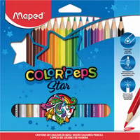 Maped Color'Peps Star háromszögletű színes ceruza készlet – 15 db (vegyes színek, törésálló hegy, fából) 1