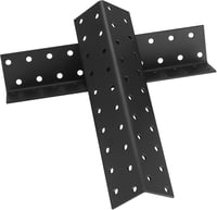 Xingwenhao L-alakú sarokvas készlet - 4 db fekete, porszórt fém szögletvas 90°-os bútorösszekötő, 200x40mm, erős sarokmerevítő bútorokhoz, a 4
