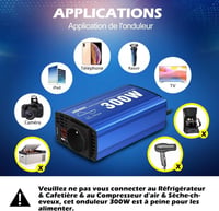 GIANDEL 300W Tiszta Szinusz Inverter 12V-220V Dupla USB-vel Újracsomagolt 5