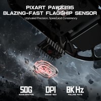 ATTACK SHARK R3PRO Ultrakönnyű Gamer Egér, 46g Magnézium Ház, 8000Hz Vezeték Nélküli, 26000 DPI, PixArt PAW3395 Szenzor, Spirál Kábel, PC/Mac 5