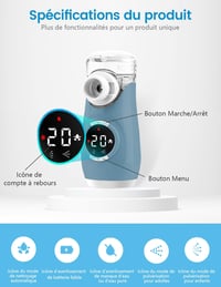 HITHINKMED Ultrahangos Inhalátor - Digitális Kijelzős Porlasztó Gyerekeknek és Felnőtteknek, Automata Tisztító Funkcióval, Hordozható Mesh I 3
