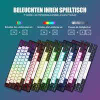 RedThunder K62 60% Vezetékes Gamer Billentyűzet és Egér Szett, QWERTZ DE Kiosztás, Ultrakönnyű Méhsejt Kialakítás PC Mac PS5 Xbox Játékosokn 3