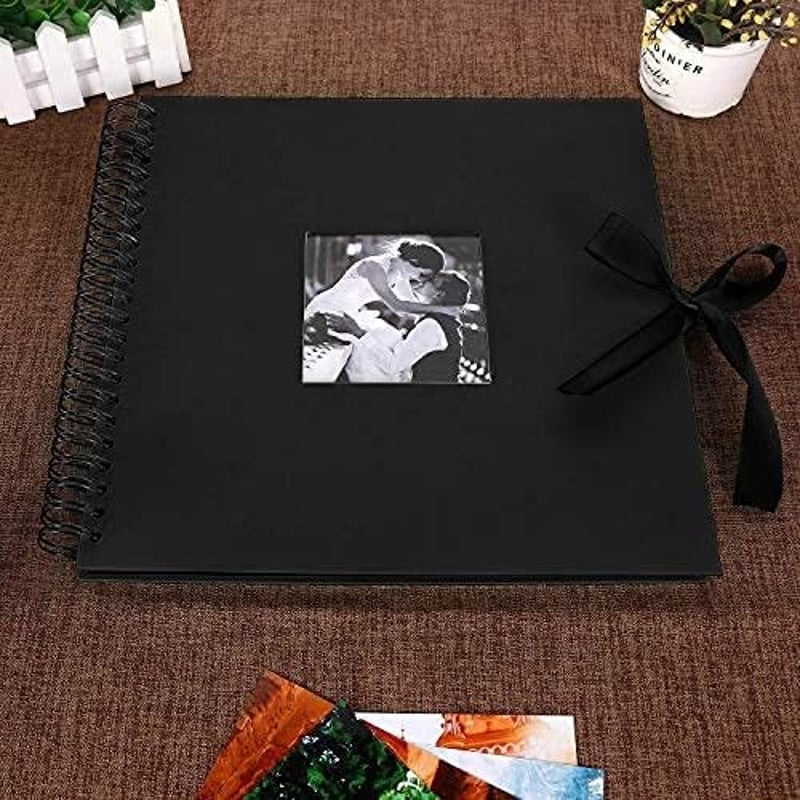 Vienrose 30x30cm DIY Spirálos Fotóalbum - 80 Fekete Lap, 400 Fotó, Ajándék Babáknak, Születésnapra