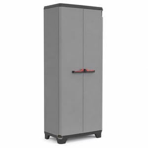 Plastová skriňa Keter Stilo s 3 policami, tmavosivá, 68x39x173 cm – bez prasklín v konštrukcii (stav: pozri 2. obrázok)