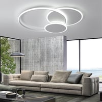 LXJCSM Modern Kerek LED Mennyezeti Lámpa 39W, 52cm, Fehér, Szabályozható 3000K-6000K, Távirányítós, 3400 Lumen, Nappali, Hálószoba, Gyereksz 8